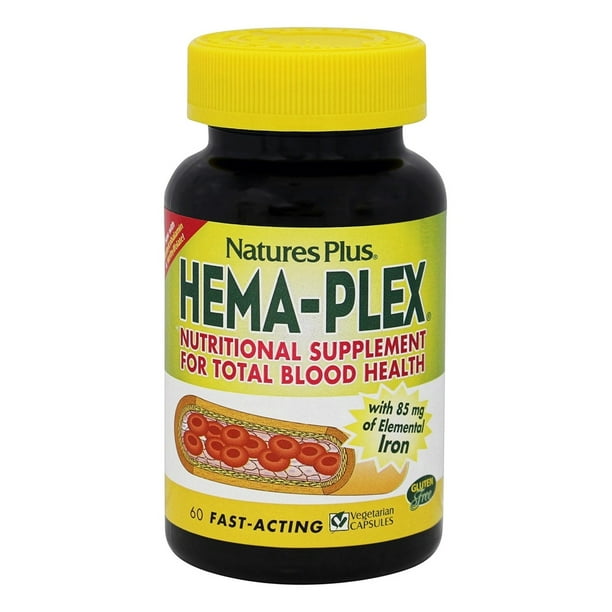 Nature's Plus - Hema-Plex - 60 Vegetarian Capsules - Walmart.com ...