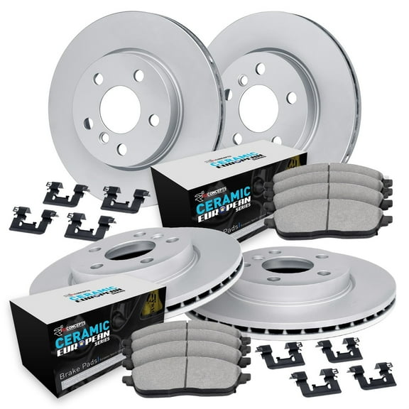 R1 Concepts Wjth2 73004 R1 Brake Rotors Carbon Coated W/ Euro Ceramic Pads & Fits select: 2013-2017 AUDI Q5