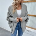 thumbnail image 2 of Sanbonepd Womens Sweaters Casual Fashion Thick Solid Color Knit Cardigan Sleeve Sweater Jacket, 2 of 5