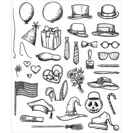 Bicycle Rubber Stamp - Tim Holtz Cling Rubber Stamp Set, 7