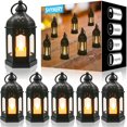 thumbnail image 1 of Mini linterna SHYMERY vintage negra con velas LED parpadeantes, 1 of 8