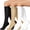 Black Beige White, variant on 3 Pairs Copper Compression Socks for Women & Men Circulation 15-20 mmhg - Better Blood Flow, Swelling, Best Support for Medical, Running, Nursing