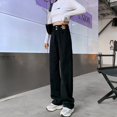 thumbnail image 3 of Vaqueros de pierna ancha para mujer, novedad de primavera y otoño, pantalones holgados de cintura alta de pierna recta, finos y pequeños, para verano, 2023, 3 of 5