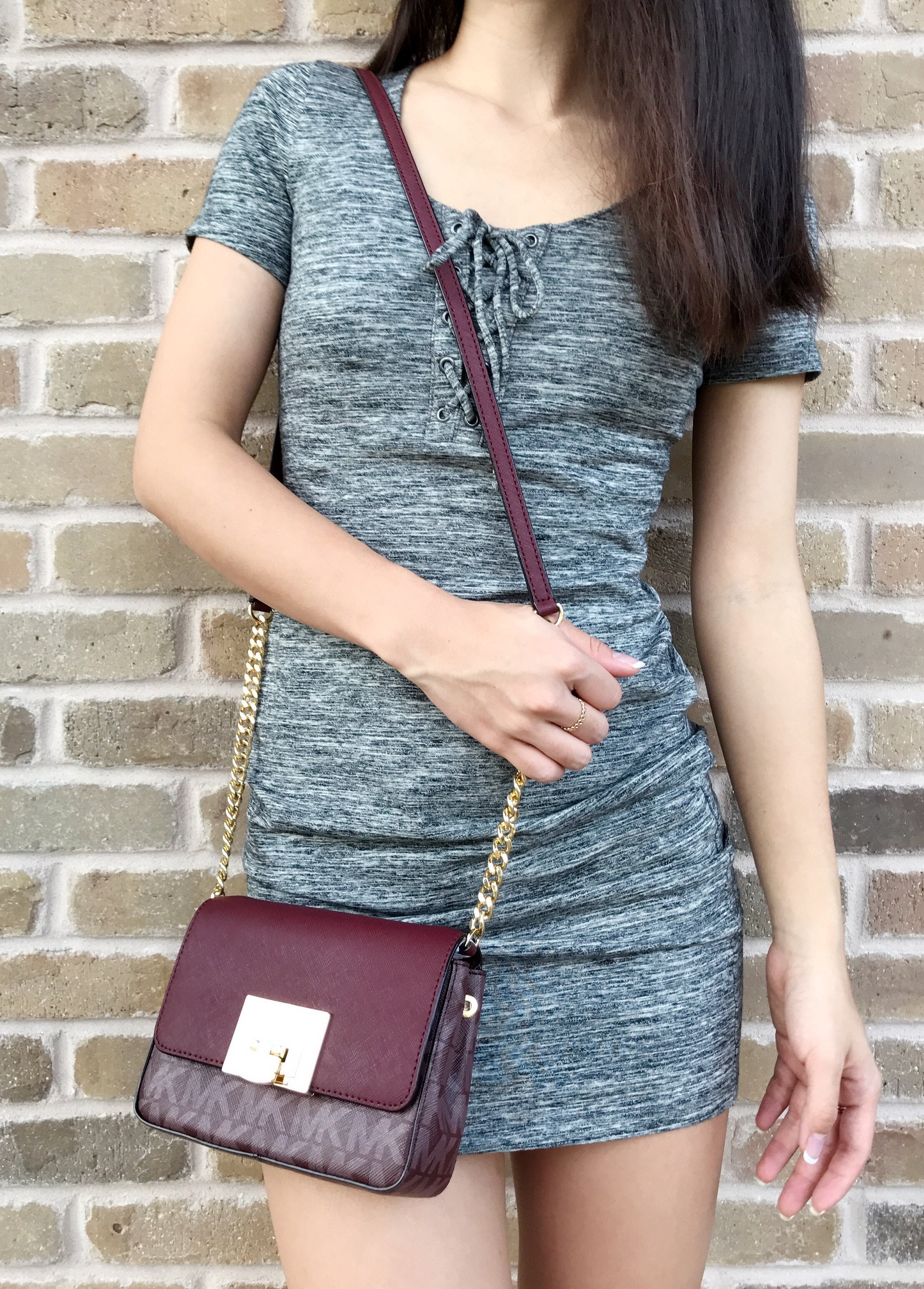 michael kors burgundy crossbody bag