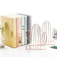 thumbnail image 2 of SPRING PARK 1 Pair Metal Book Ends Rose Gold Bookends for Shelves,Cute Cactus Heavy Duty Book Ends Holder Stand Decorative Bookends for Kids School Home Office, 2 of 7