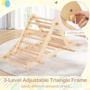 Spaco 3-in-1 Pikler Triangle Climbing Set Kids Foldable Montessori Toys with Ramp, Natural
