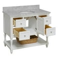 thumbnail image 3 of Beverly 42" Bathroom Vanity with White Cabinet and Carrara Marble Top, 3 of 6