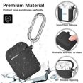 thumbnail image 2 of Funda para Airpods (negra compatible con Airpods 1/2 generación), protección de silicona a prueba de golpes Funda para Airpods, resistente al agua [LED frontal visible] admite carga inalámbrica con mo, 2 of 5