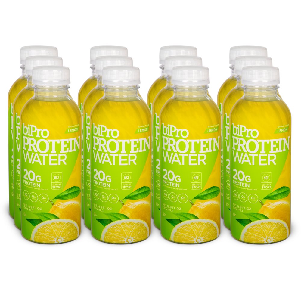 BiPro Protein Water, Lemon, 20g Whey Protein Isolate, Sugar Free