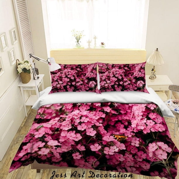 3D Rosa Floral Patrón Funda de edredón Set Ropa de cama Set Funda de edredón Fundas de almohada 173