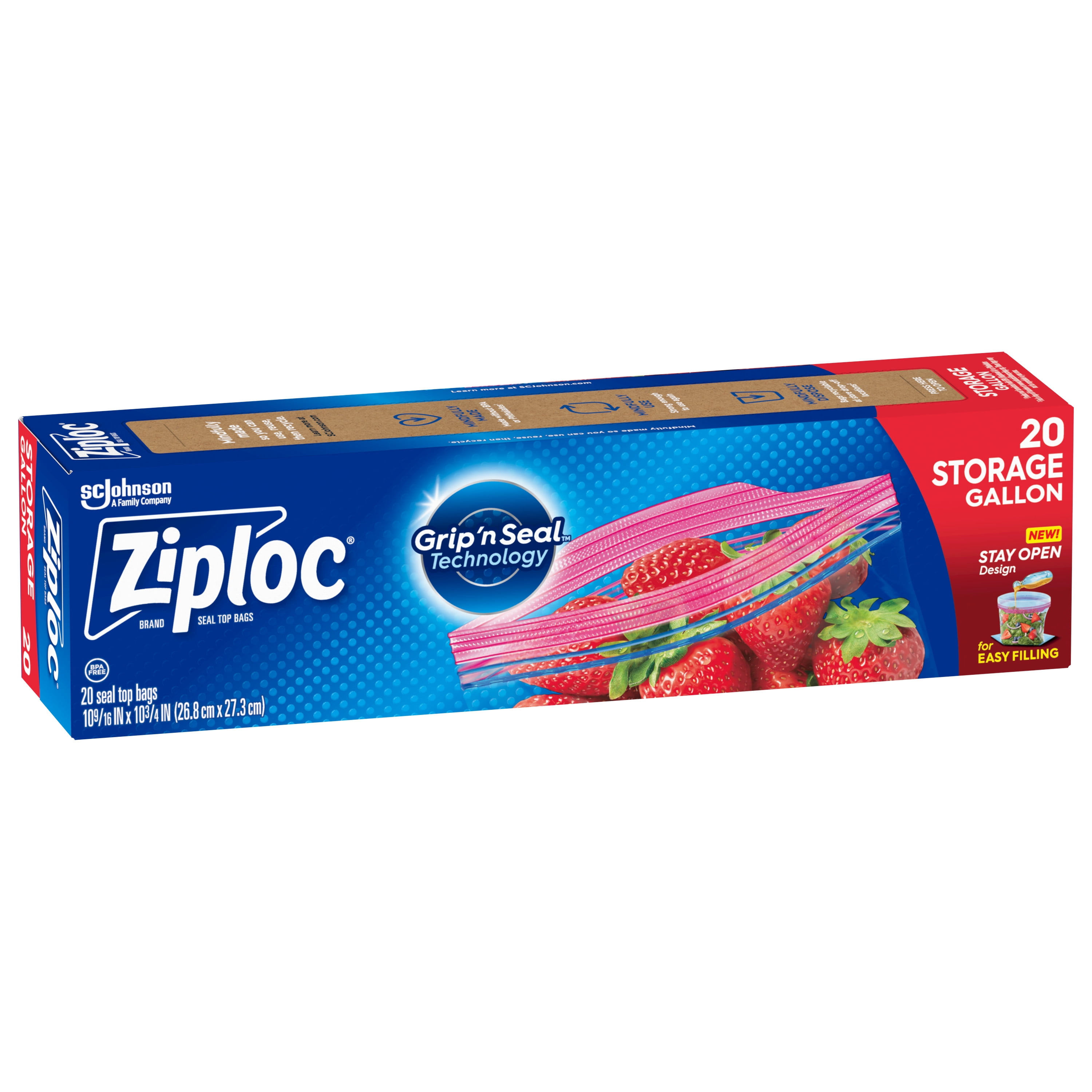 ZiplocÆ Brand Storage Bags with Grip 'n Seal Technology, Quart, 25 Count -  DroneUp Delivery