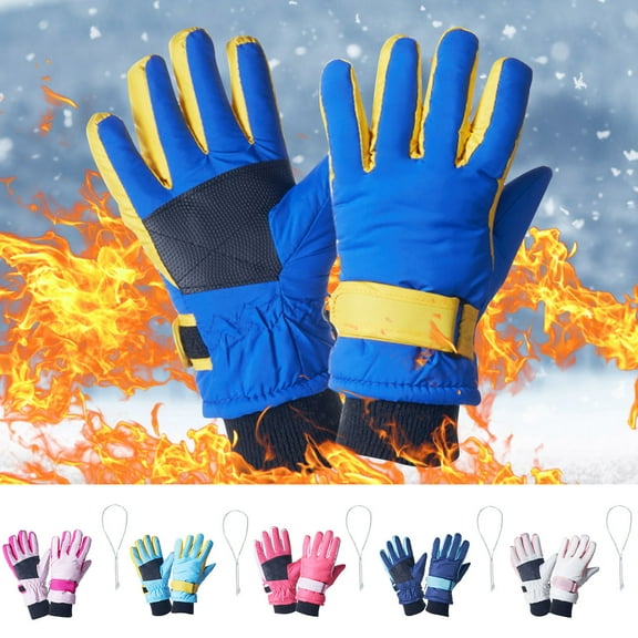 Kids Winter Warm Gloves Waterproof 3-15Years Toddler Kids Boys Girls Gloves Winter Outdoor Windproof Warm Lock Temperature Ski Gloves