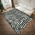 thumbnail image 2 of Safari Black and White Tiger/Zebra Animal Print 8’ x 10’ Non-Skid Area Rug, 2 of 9