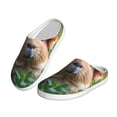 thumbnail image 2 of Daiia Flower Crown Guinea Pig Print Women’s Fuzzy Slippers Memory Foam Lightweight House Shoes Cozy Loafer Flannel House Shoes-42/43, 2 of 7