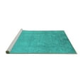 thumbnail image 2 of Ahgly Company Machine Washable Indoor Rectangle Oriental Turquoise Blue Industrial Area Rugs, 8' x 12', 2 of 4