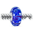 thumbnail image 2 of Bling Jewelry Womens Murano Glass Charm Bead Green Red Blue Aqua Wave Swirl Spacer for Bracelet, 2 of 4