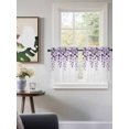 thumbnail image 3 of Purple Eucalyptus Leaves Tier Curtains 24 Inch Length,Sheer Curtains for Bedroom Living Room Window Watercolor Floral Leaf Plants Small Half Window Kitchen Curtains & Drapes 27.5"x24" 2 Panels, 3 of 6