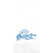 25 White Oktoberfest Dinner Hand Towels Paper Napkins with a Turquoise Color Oktoberfest Brewmeister Logo