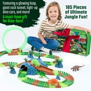 JitteryGit Dinosaur Toys for Boys Race Car Track STEM Vehicle Playsets for Kids Toddler Ages 3 4 5 6 7 8 Year Olds