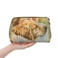 thumbnail image 4 of Naloa Girl Hugging Dog Flowers Leather Makeup Bag for Purse Travel, Portable Small Cosmetic Organizer for Women and Girls, Make up Bag with Zipper, 4 of 8