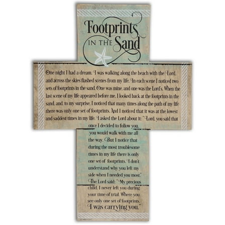 Abbey Gift Footprints Cross with Easel