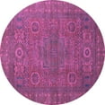 thumbnail image 1 of Ahgly Company Indoor Round Abstract Purple Modern Area Rugs, 4' Round, 1 of 4