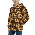 thumbnail image 2 of Kdxio Brown Plaid Sunflower Pattern Kids Boys Girls Zip Up Hoodie 3D Printed Hooded Sweatshirt Hoody Coat with Pocket 7-12 Y-Medium, 2 of 6