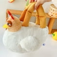 thumbnail image 1 of Bolso con forma de pollo | Bolso de peluche con relleno suave | Monedero original con forma de animal de granja | Bolso de mano compacto, resistente y acogedor de 30 cm para móvil, billetera,, 1 of 8