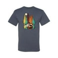 thumbnail image 2 of Trippy California Redwoods Forest Fox Silhouette | Mens Fashion Graphic T-Shirt, Vintage Heather Blue, Small, 2 of 4