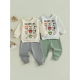 thumbnail image 3 of BemeyourBBs Boy Fall Outfits Animal Print Long Sleeve Pullover + Solid Pants Set, 3 of 9