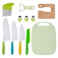 thumbnail image 1 of 11Pcs Toddler Cutter Set with Cutting Board Portable Plastic Kitchen Cutter Set with Potato Chipper, 1 of 7