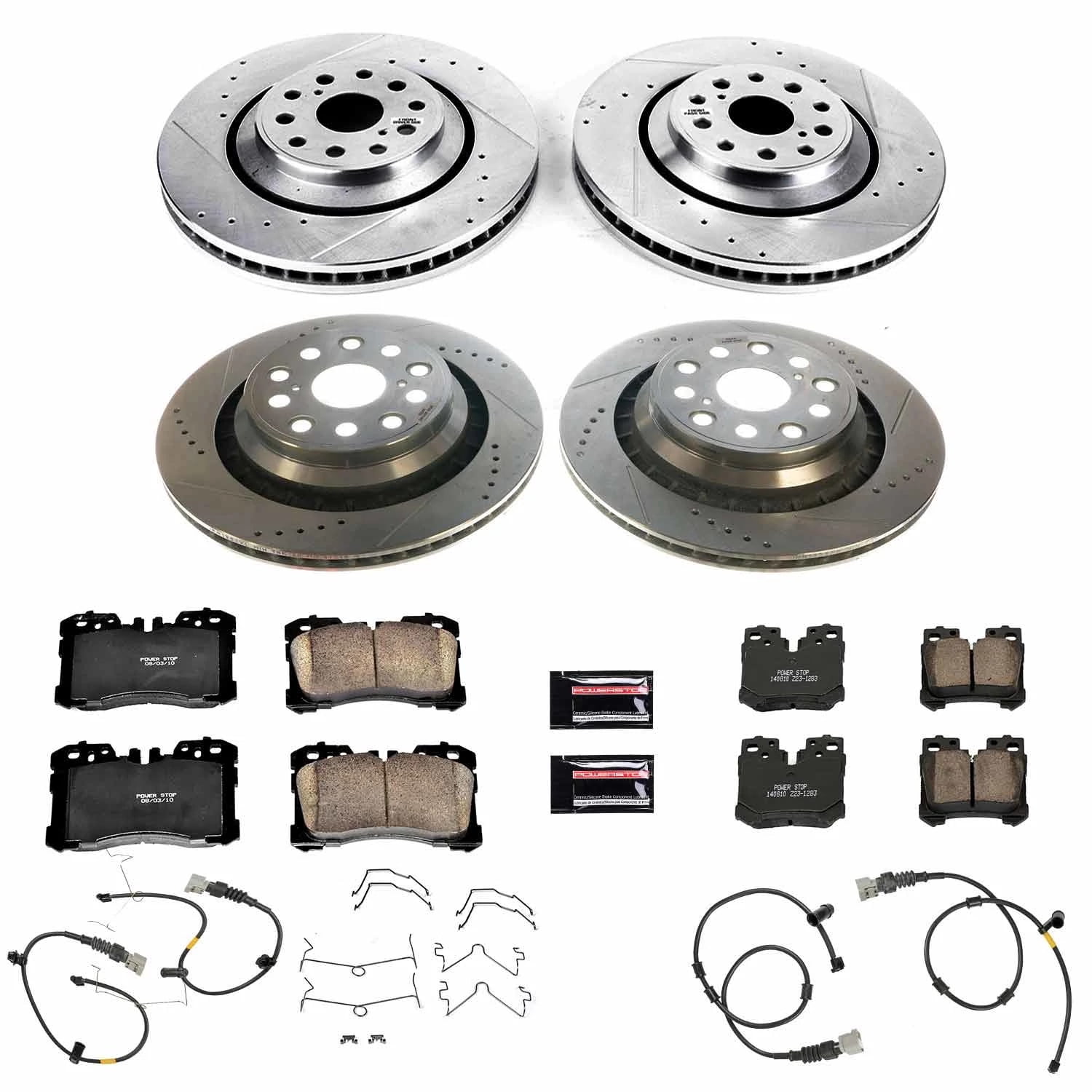 PowerStop Front and Rear Z23 Evolution Sport Carbon-Fiber Ceramic Brake Pad and Drilled & Slotted Rotor Kit Fits: LEXUS Select Models K5827