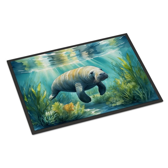Carolines Treasures DAC7676JMAT 24 x 36 in. Manatee in a Seagrass Bed Doormat