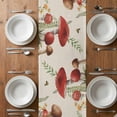 thumbnail image 6 of Gnomes Mushroom Table Runner - 48 Inch Long, Kitchen Dining Table Runner Dresser Scarves, Farmhouse Vintage Leaves Plants Butterfly Farmhouse Decor for Coffee Tables Wedding Party Banquet, 6 of 8