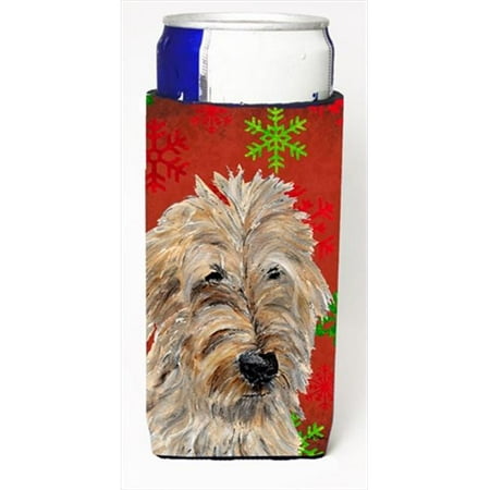 

Golden Doodle 2 Red Snowflakes Holiday Michelob Ultra bottle sleeves Slim Cans 12 Oz.