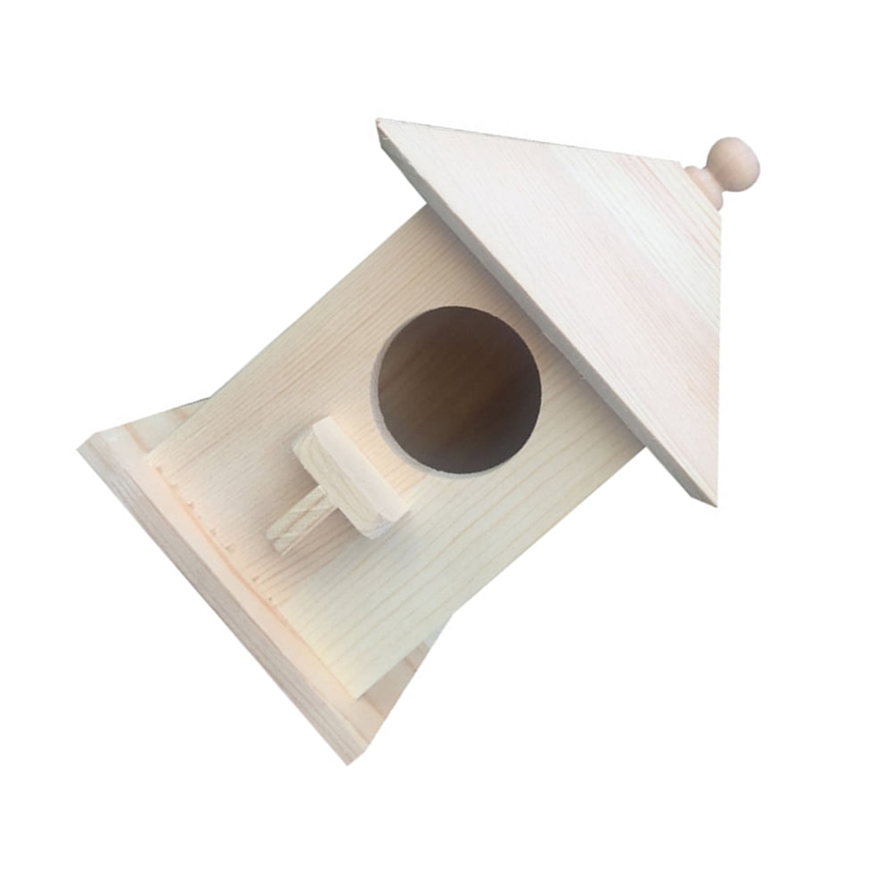 BERTDOMD 2-Pack Wooden Birdhouse Feeder for Wild Birds, Outdoor Hanging Nest Box, Bird Cage Accessory for Garden