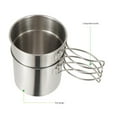 thumbnail image 3 of 2 Pcs Camping Cookware Cooking Set Outdoor Stainless Portable cookware Steel Camping Pots Cup Mug for Backpacking Hiking Picnic, 3 of 9