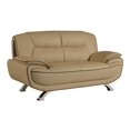 thumbnail image 1 of 40" Sleek Beige Leather Loveseat, 1 of 1