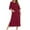 Wine, variant on Diufon Women's Soft Nightdress Casual Loose Crew Neck Half Sleeve Pajamas Dress Solid Color Slit Nightgown with Pockets
