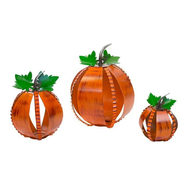 Rustic Arrow 90523 Solera Décor de Citrouilles&44; Orange - Lot de 3