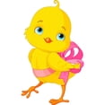 thumbnail image 2 of Chick with Bow Wall Decal Wallmonkeys Peel and Stick Graphic (24 in H x 18 in W) WM303267, 2 of 4