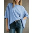 thumbnail image 2 of Summer Tops 2024 Womens Solid T Shirts for Women Loose Shirts Basic Tee, 2 of 6