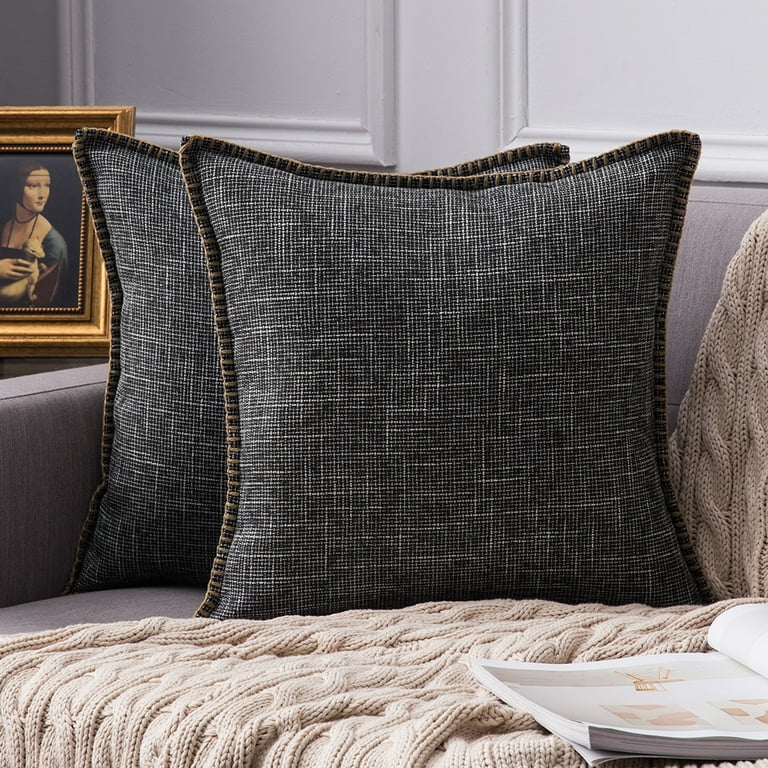 Homgreen Chenille Soft Throw Pillow Covers 18x18 Set of 1 Farmhouse Velvet Pillow Covers Decorative Square Pillow Covers with Stitched Edge for Couch Sofa Bed Forest Elf Walmart