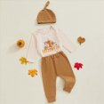 thumbnail image 6 of TOWED22 Newborn Baby Boys Girls 1st Halloween Outfit Long Sleeve Romper Pants Hat Set 3Pcs Fall Clothes,0 M, 6 of 8