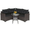 thumbnail image 3 of Costway 5 Piece Pe Rattan Outdoor Patio Bar Set, Brown/Black, 3 of 11
