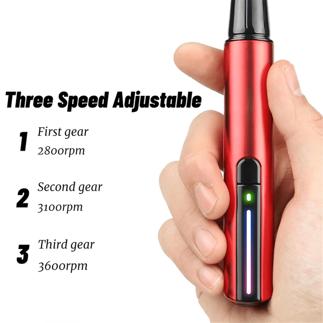 Ponceuse de Détail Réciproque, Recharge USB, 3 Vitesses Réglables, Papier de Verre Coloré Sans Fil et Auto-Adhésif