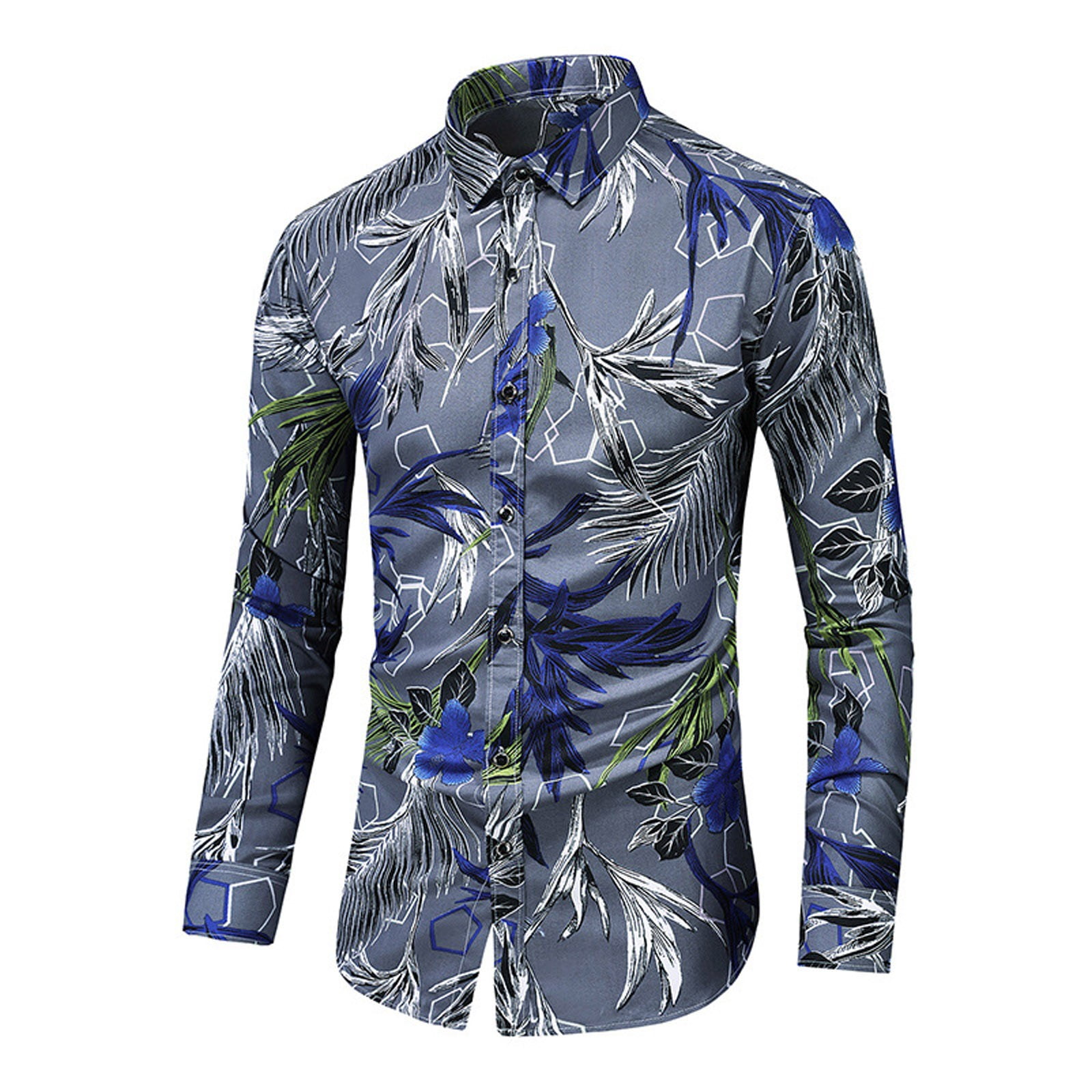 Details about   Mens Dress Shirts Silk Satin Printed Slim Fit Casual Top Shirts Business Fashion 