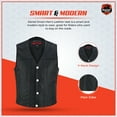 thumbnail image 5 of Daniel Smart S to 8XL Biker Vest for Men Premium Cowhide Leather Motorcycle Vest with Plain Sides Design, 5 of 8