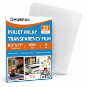 HUSPER 20 Sheets Pintable Waterproof Milky Transparency Film Acetate Clear Sheets for Crafts 8.5x11 OHP Overhead Projector Film For Inkjet Printer Quick-Dry