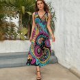 thumbnail image 5 of Vestido De Noche De Lujo Sin Mangas Para Mujer, Paisley Print Vestido De Fiesta, 5 of 5